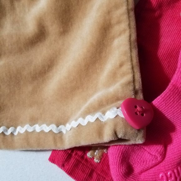 Gymboree Gingerbread Girl 3-6 Month NWT Light pink top & Green top, jeans, tan p - Picture 3 of 8